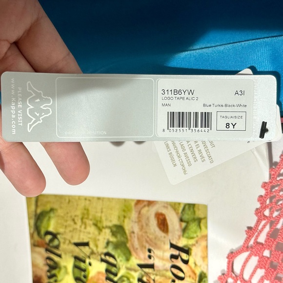 Kappa Logo Tape Alic 2  NWT Track Pants Regular Fit  8 Youth Blue Turkis - Picture 9 of 14